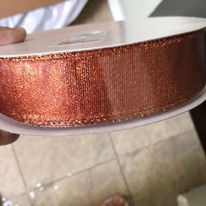 NEW Orange Metallic Wired Ribbon